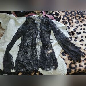 Lace lingerie robe